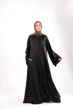 our Jacquard Silk Abaya with hidden buttons and Pockets 
Code 800B