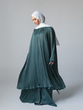 086 - Silk Plissé Cape Dress