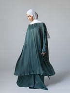 086 - Silk Plissé Cape Dress