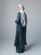 086 - Silk Plissé Cape Dress