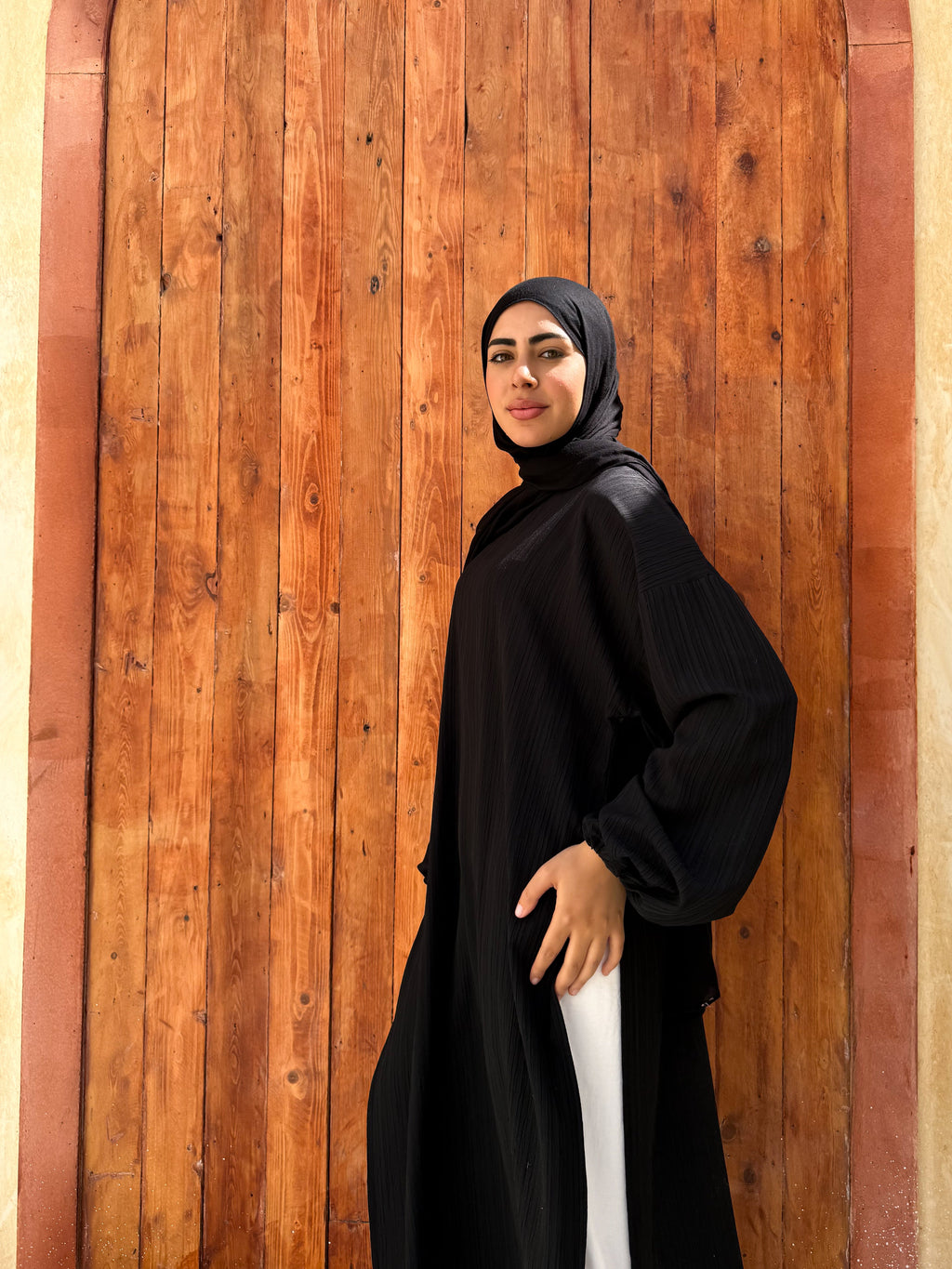 Ribbed Long Line Tunic C500 Black