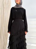 Tiered Ruffles Abaya C600