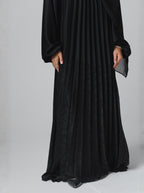 082 - Plissé Jacquard Dress Black