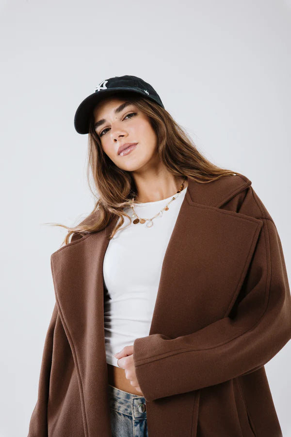 Snowflakes coat in brown