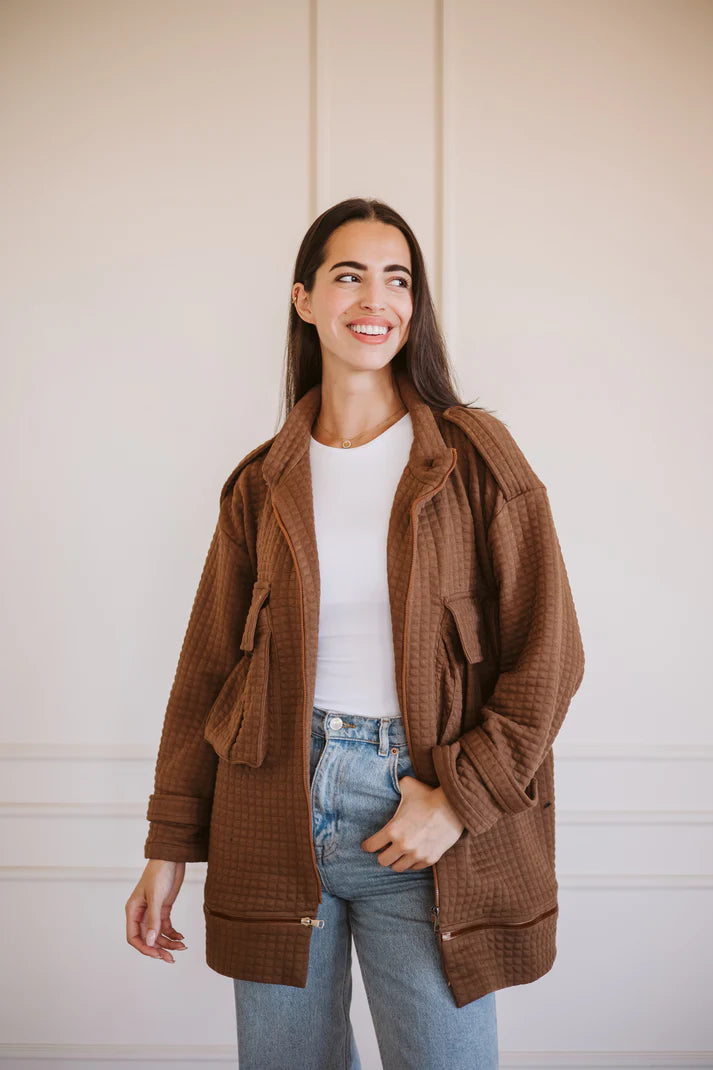 Bubble jacket in brown