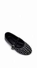 Black Studded Ballerinas