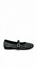 Black Studded Ballerinas