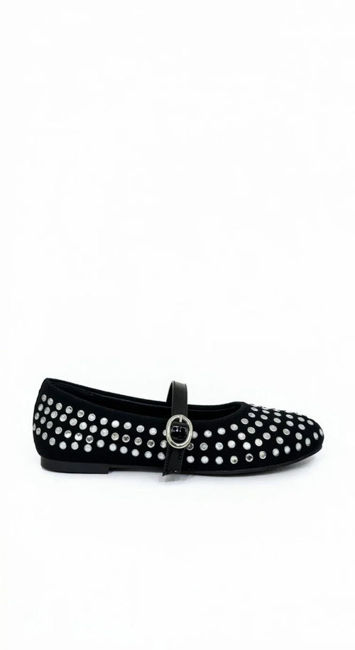 Black Studded Ballerinas