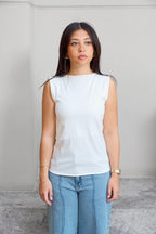 Essential Cotton Sleeveless Double Layered Top - offWhite