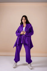 The asymmetrical set in purple