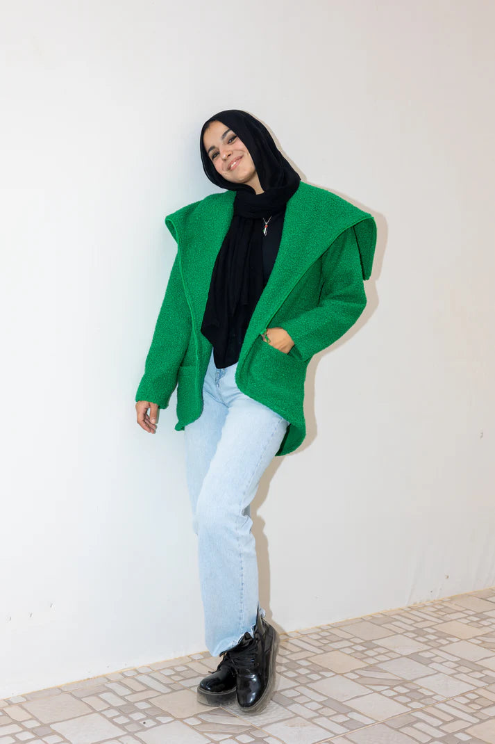 The furry jacket in green