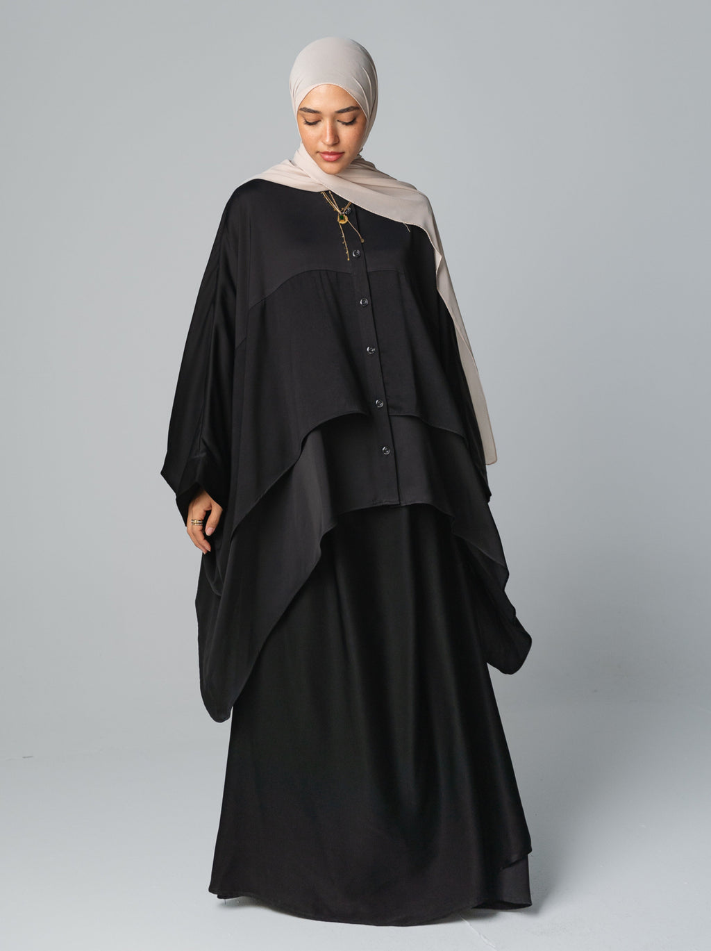 084 - Layered Cape Abaya