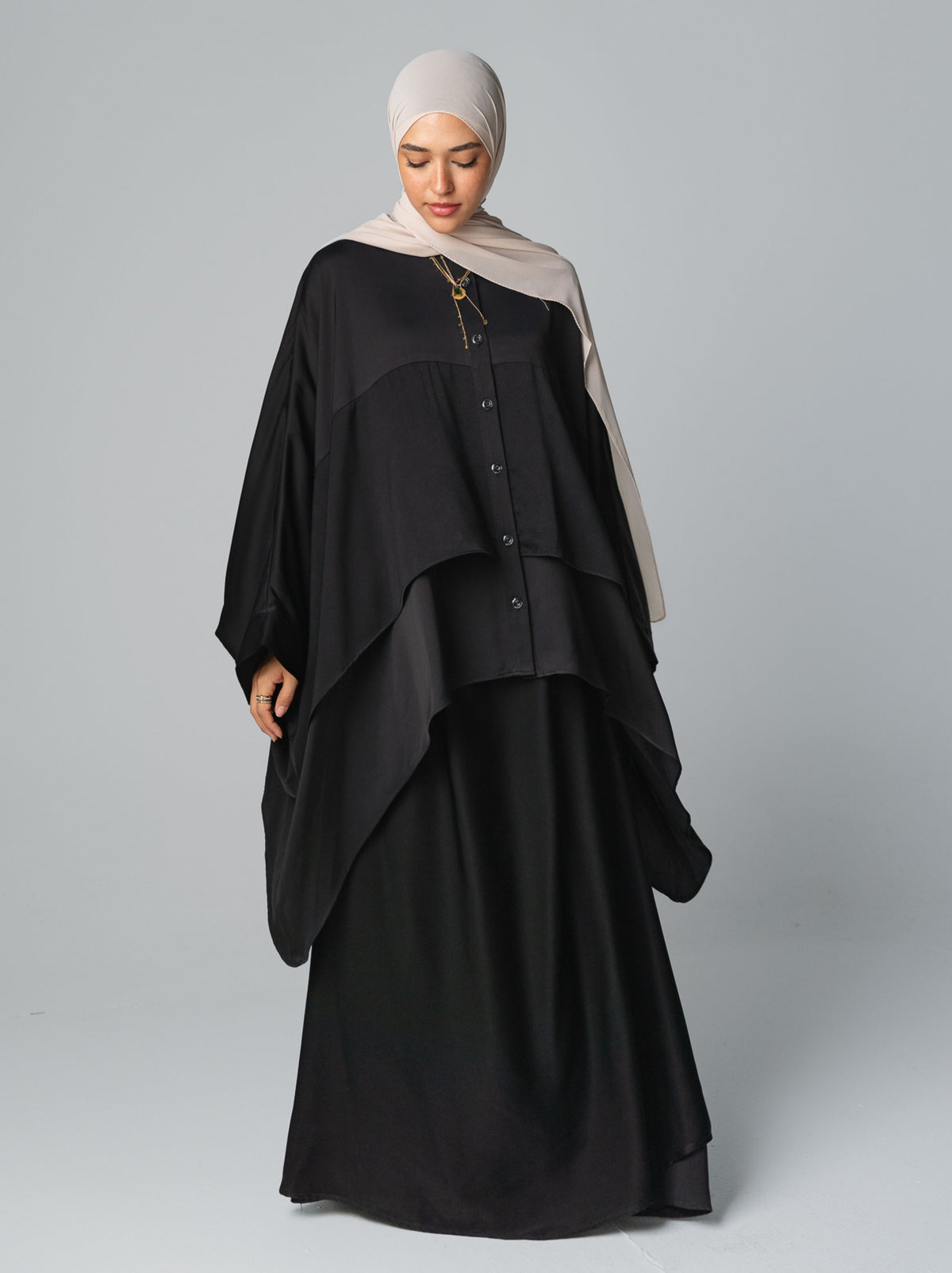 084 - Layered Cape Abaya