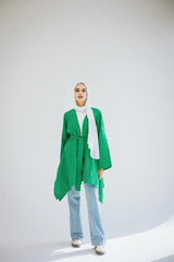 Sunny asymmetrical kimono in green