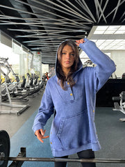 Washed hoodie in blue