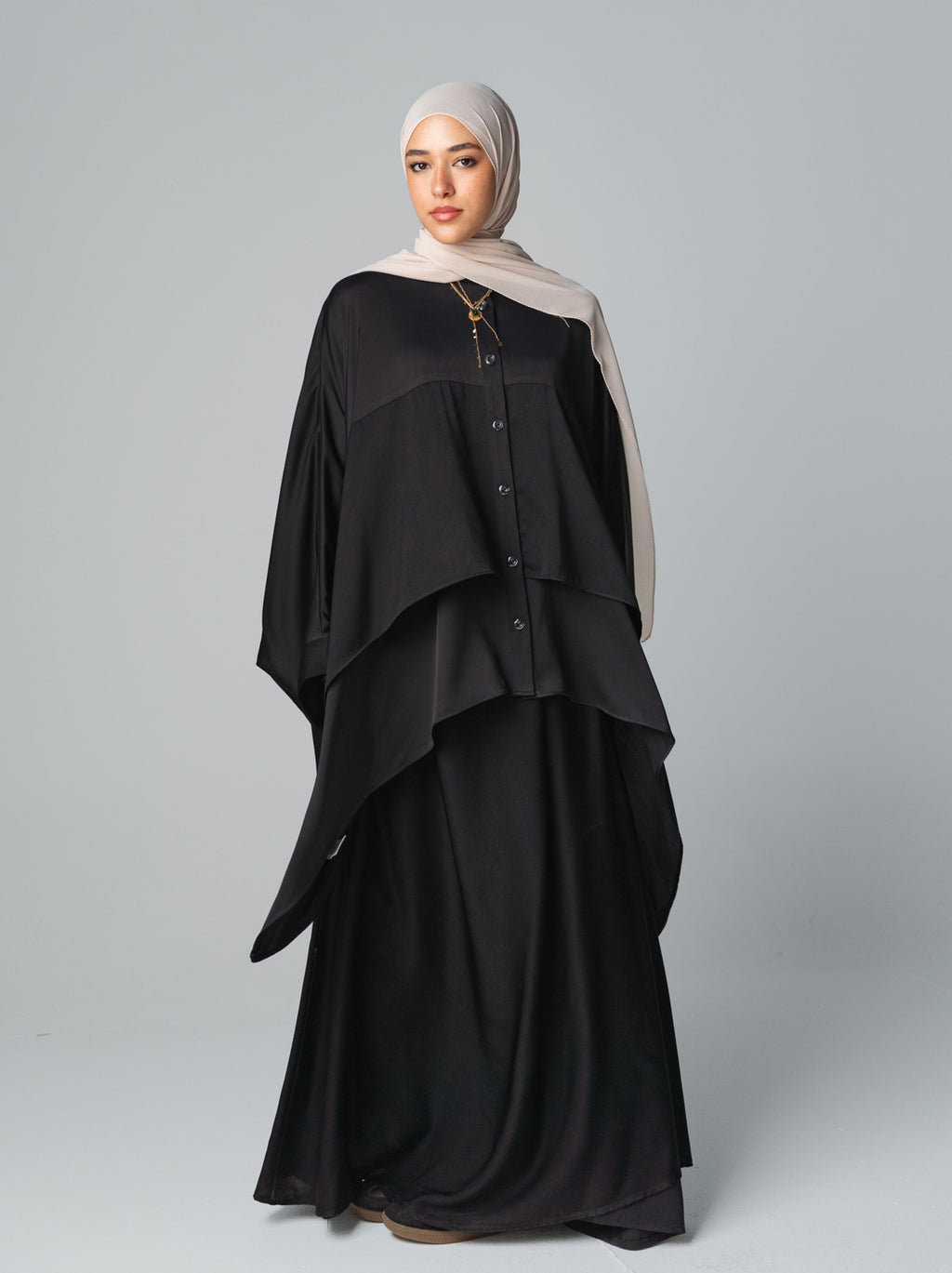 084 - Layered Cape Abaya