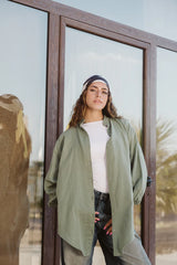 Crinky chemise in olive