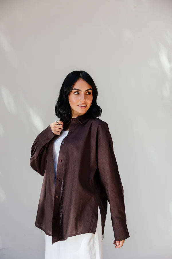Linen shirt in Brown