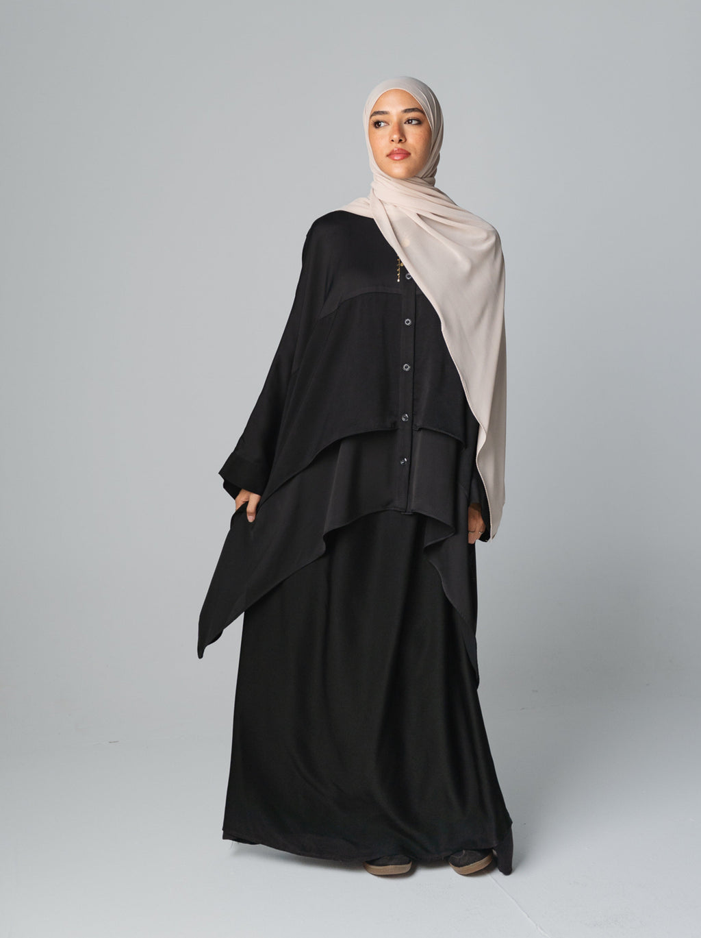 084 - Layered Cape Abaya