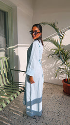 Sunday Linen Dress - Baby Blue