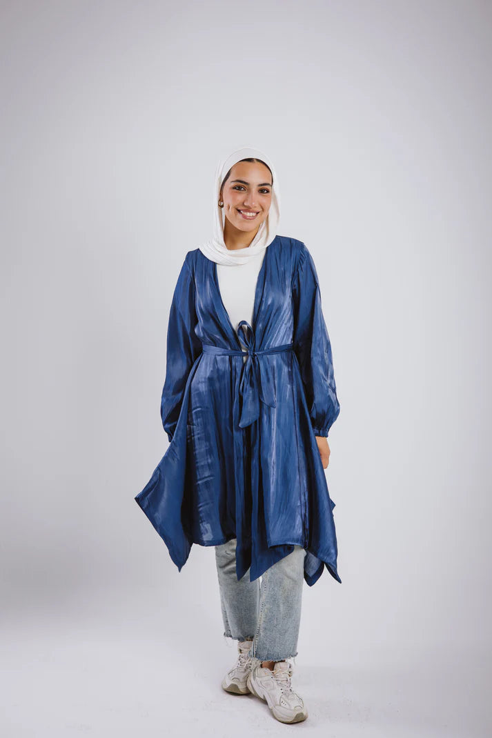 Mia silk kimono in blue