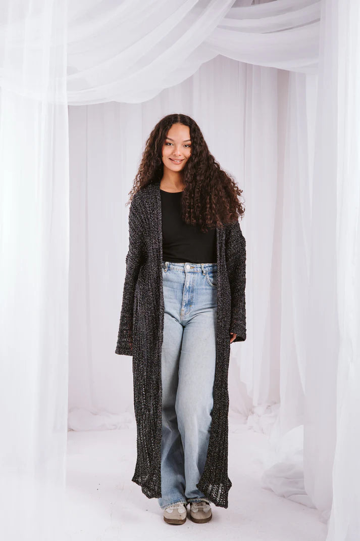 Knit cardigan in black