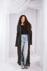 Knit cardigan in black
