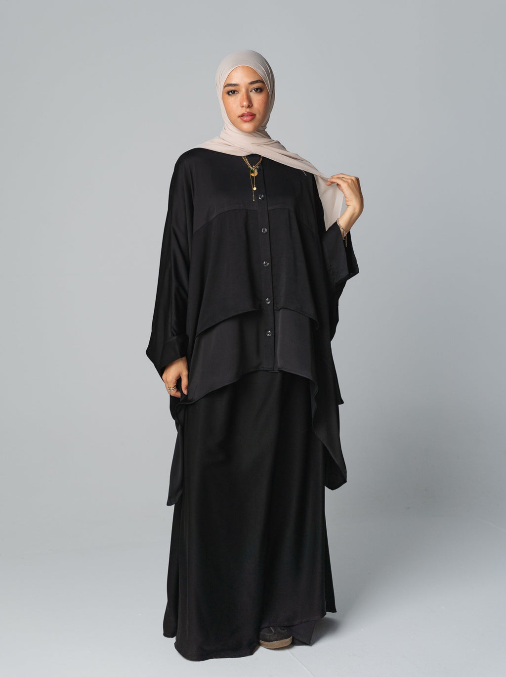 084 - Layered Cape Abaya