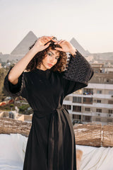 Duntelle abaya in black
