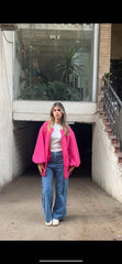 The pocket jacket in fushia