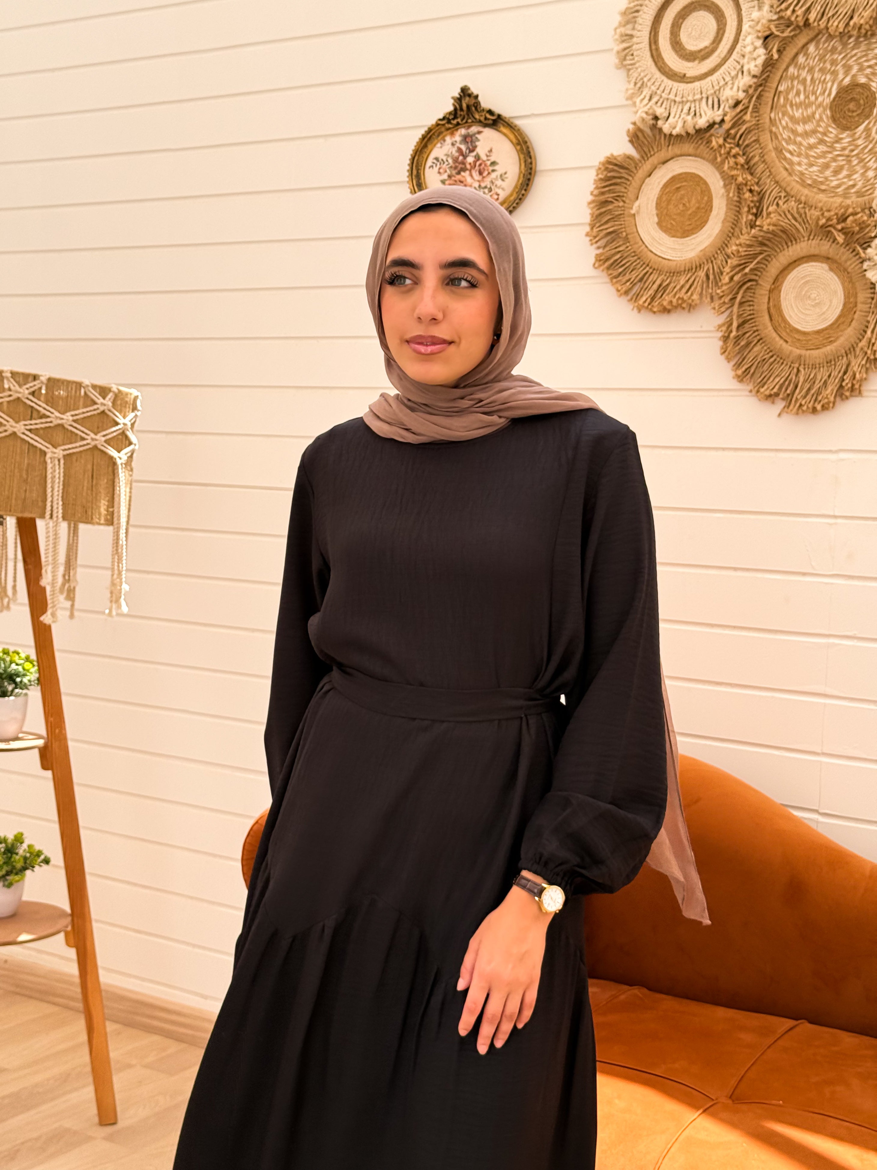 Flow Belted  Dress C601 Black