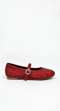 Red Studded Ballerinas