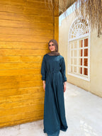 Flow Belted  Dress Dark TealC601