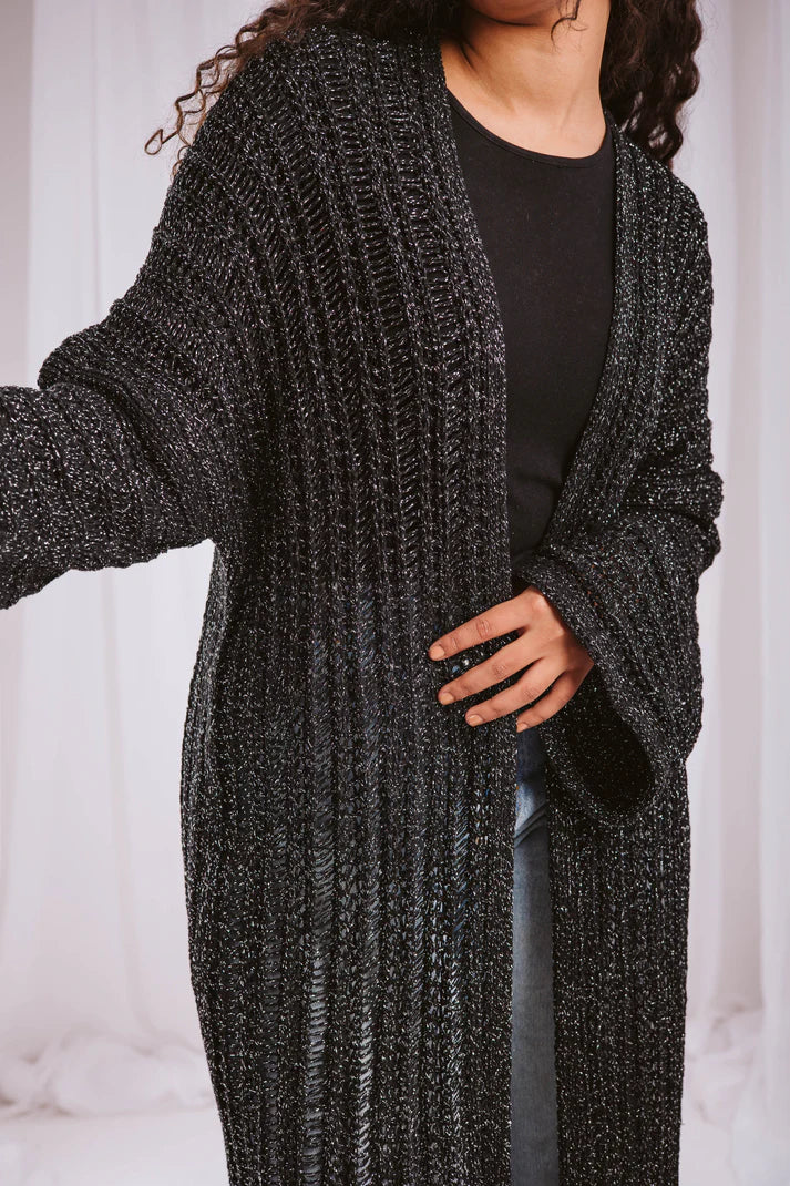 Knit cardigan in black