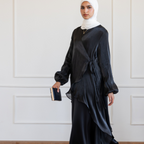 Glimmer Wrap Dress in Black 050