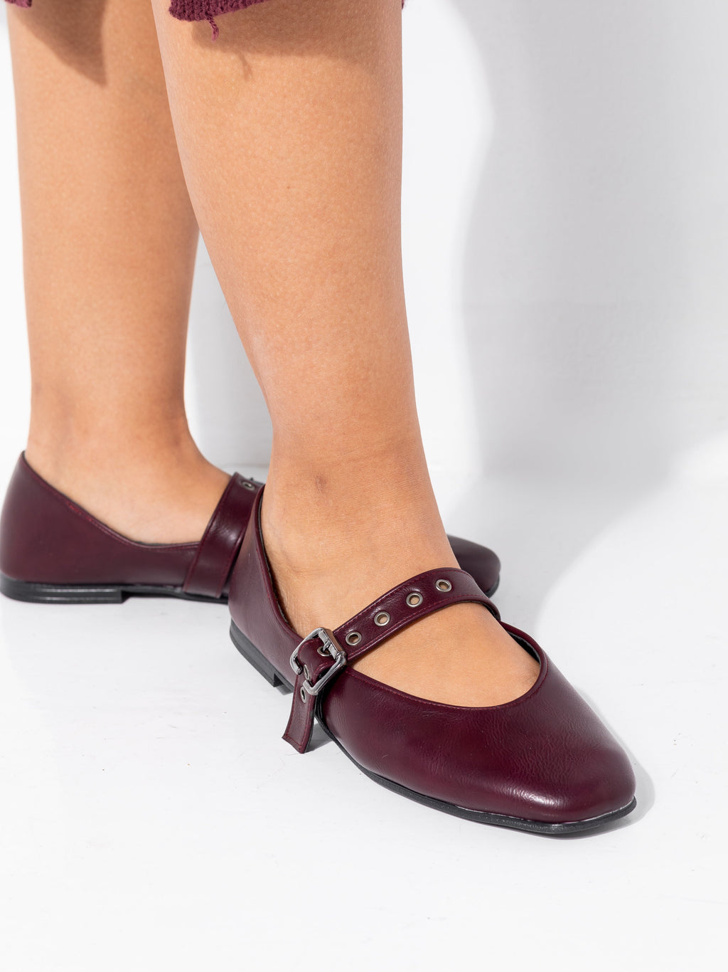 Burgundy  Retro Ballerinas