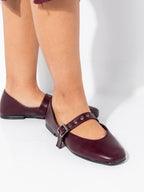 Burgundy  Retro Ballerinas