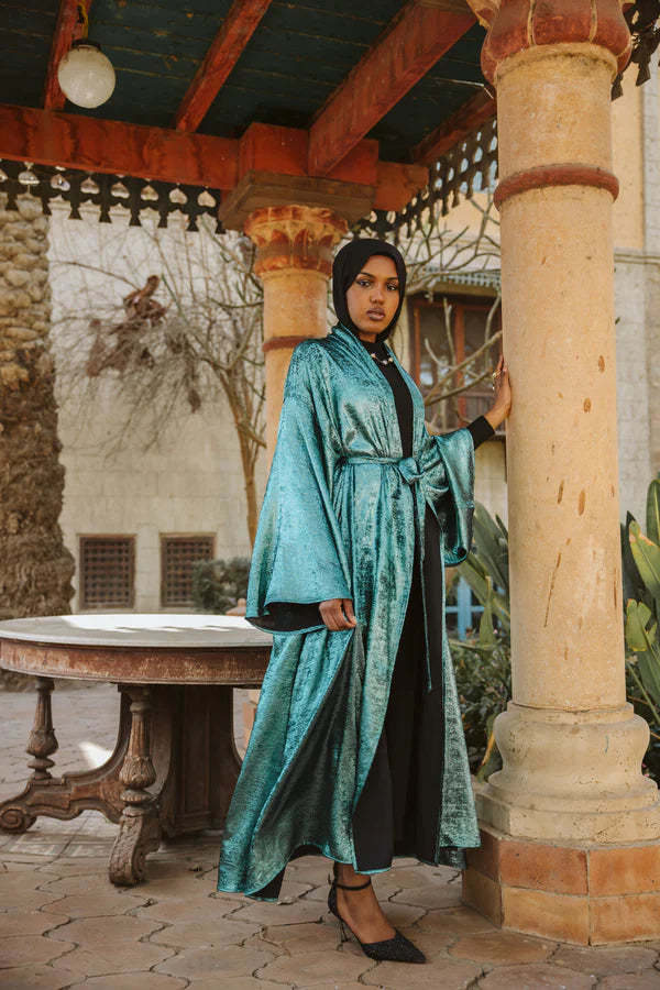 Shimmer kaftan in Aqua blue