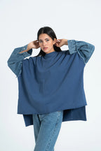 Denim Sleeves Sweatshirt