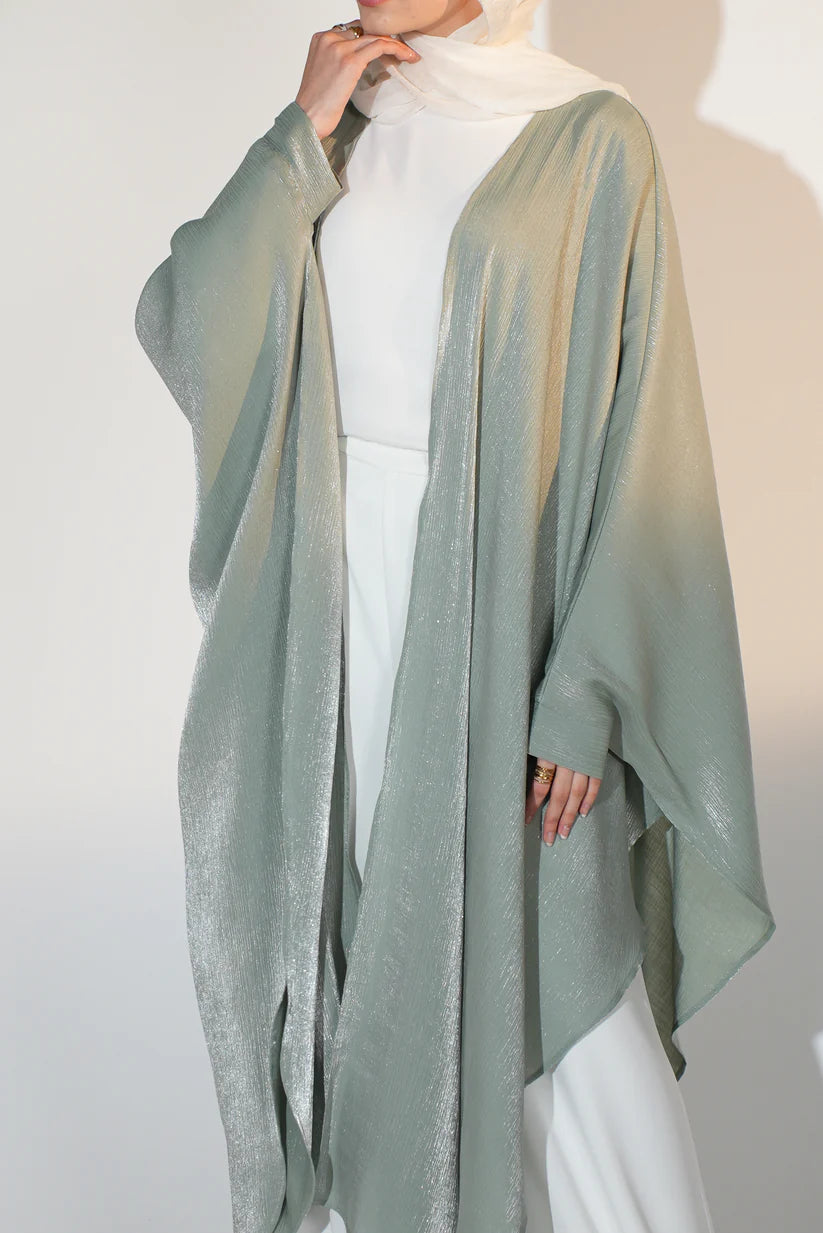 Starry Nights Shawl Kaftan in Mint