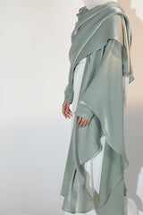 Starry Nights Shawl Kaftan in Mint