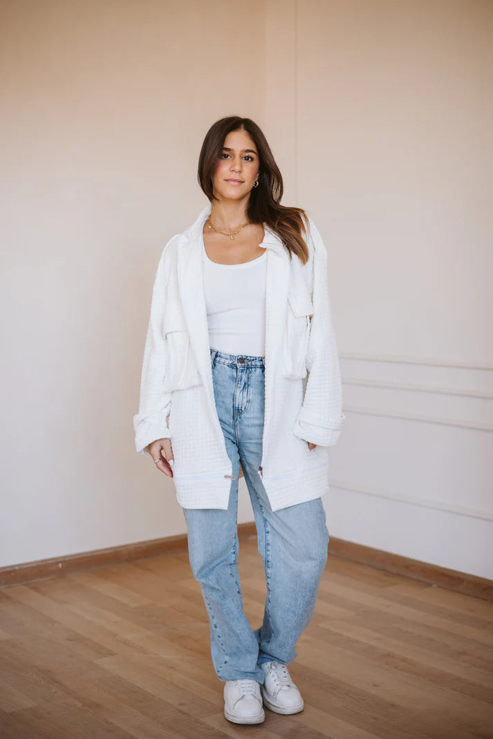 Bubble jacket in white
