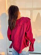 Extra Frill Flare Sleeve Blouse