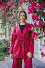 Linea blazer set in maroon