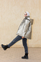The metallic puffer jacket