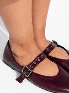 Burgundy  Retro Ballerinas