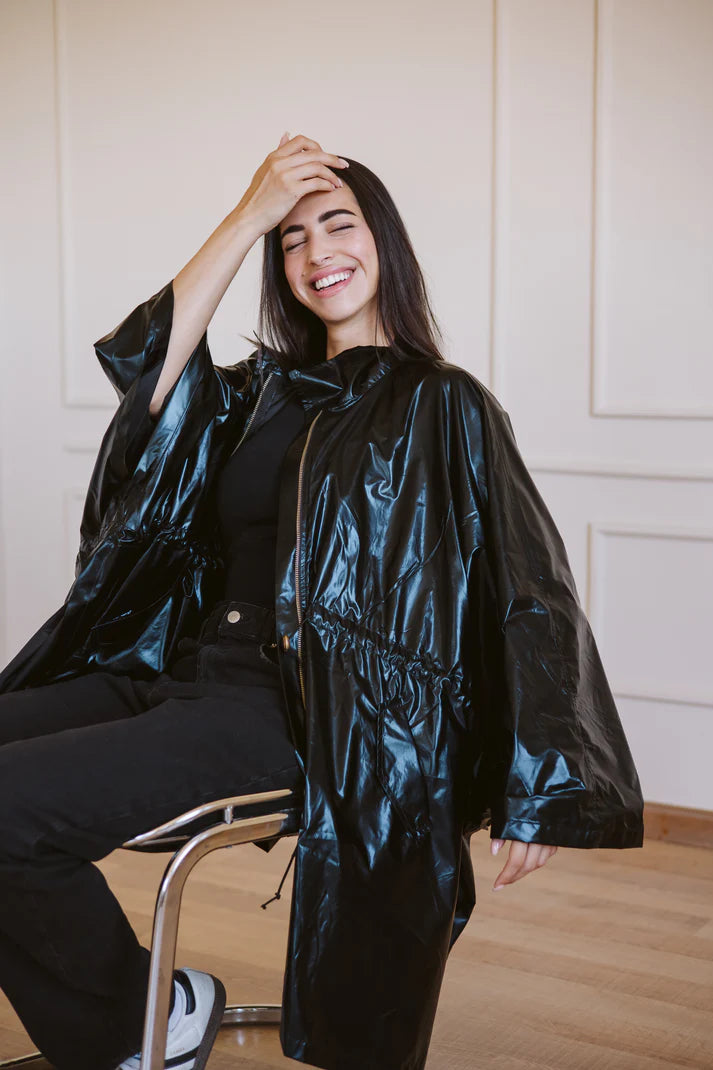 Waterproof coat in black