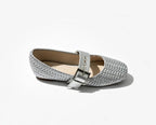 Silver Braided Mary Jane Ballerinas
