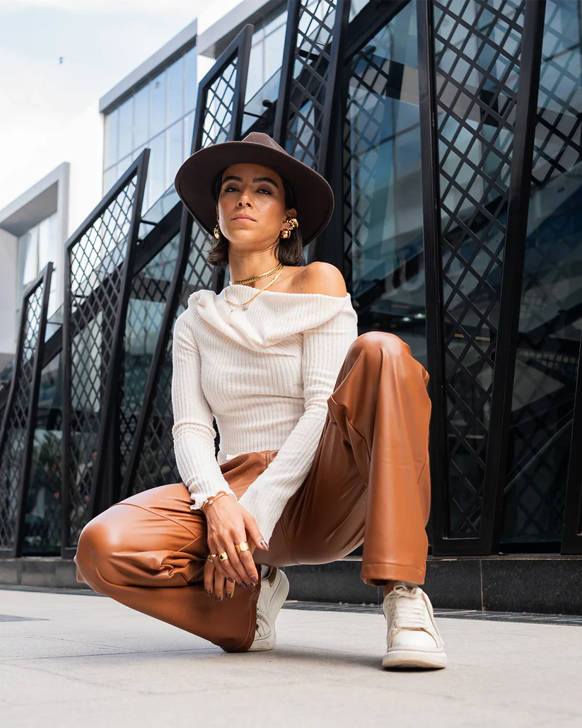 Camel Leather Pants