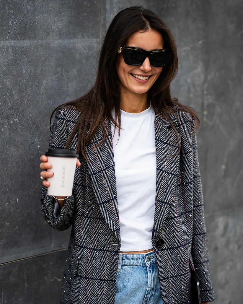 Timeless Studded Grey Blazer